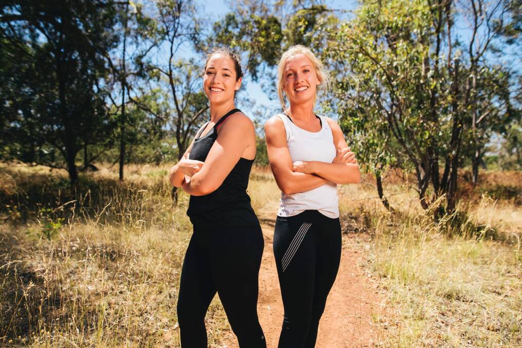 Friends Charlotte Lynch and  Nicola Roth who are travelling to Namibia to run 250km. Photo: Rohan Thomson