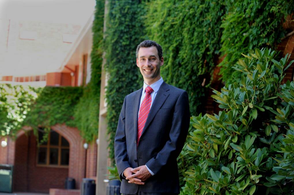 Dr Justin Garrick at Canberra Grammar. Photo: Richard Briggs