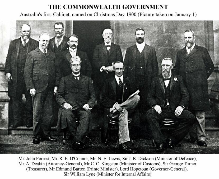 Edmund Barton and the members of the first federal cabinet, January 1901