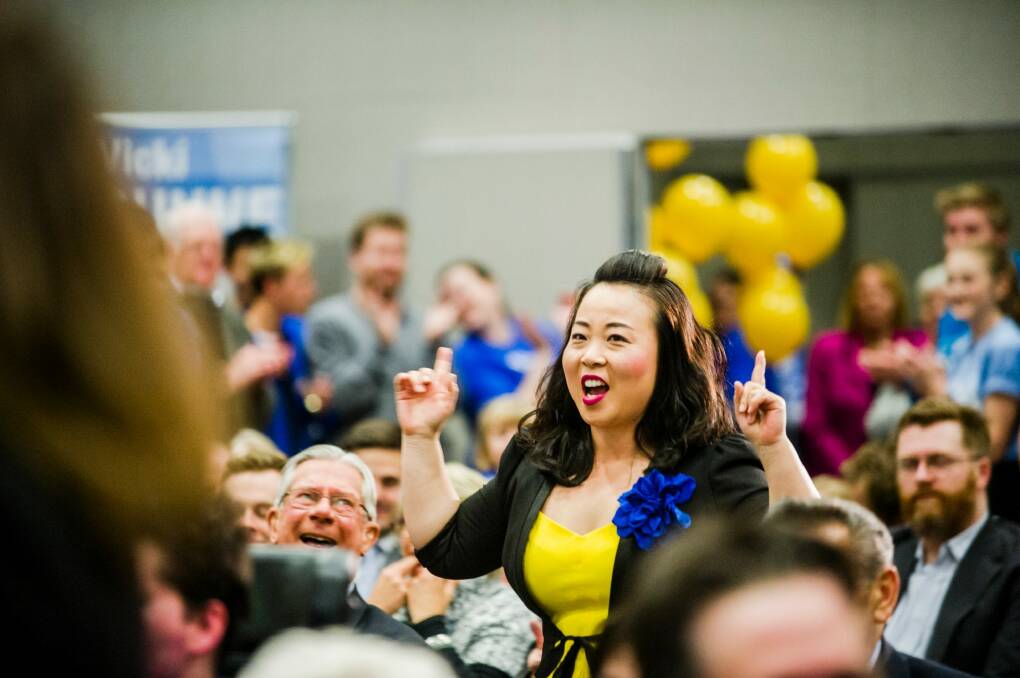 Elizabeth Lee at last year's election, where she was touted as the next Liberal chief minister.  Photo: Jamila Toderas