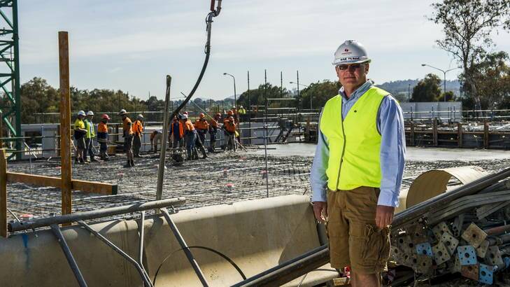 Project Manager Mike Gilmour, at the Sorell Apartments construction site in Lyons. Photo: Rohan Thomson