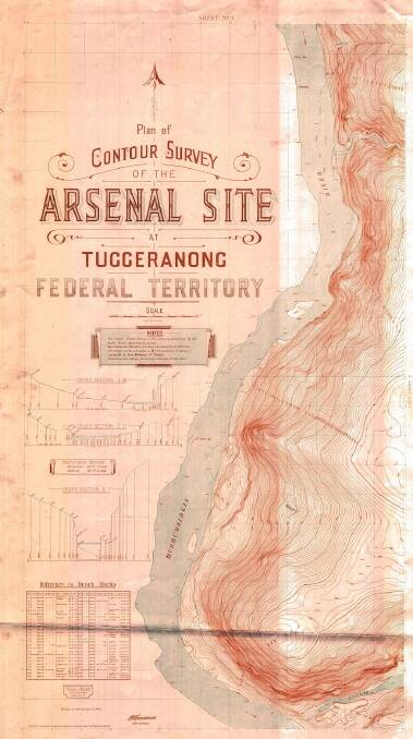 Arsenal site at Tuggeranong, 1917 map. Photo: act\ian.warden