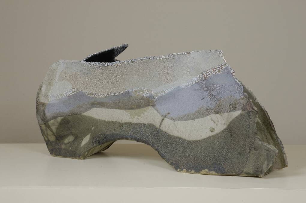 Ros Auld's "Landform 2" in "Overland" at Form Studio and Gallery. Photo: Ron Cerabona