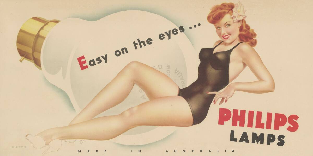 1950s ad (politically incorrect today) featured in National Library of Australia's exhibition The Sell. Photo: macsupp