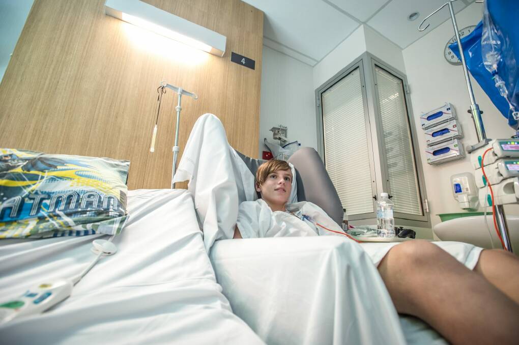 Thomas "TJ" Campagna has spent Christmas, the new year and most of his school holidays recovering in hospital after a crash near Braidwood. Photo: karleen minney