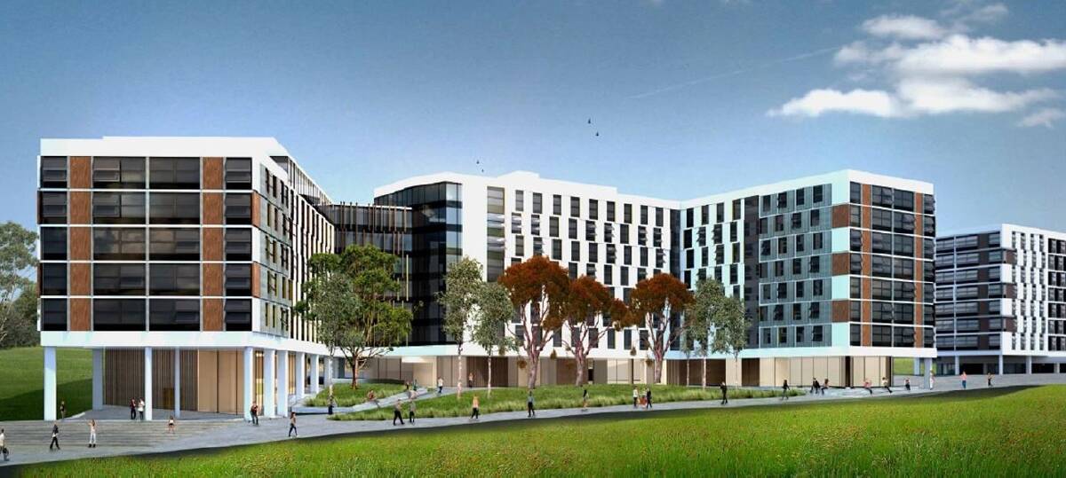 An artists' impression of the proposed Cooper Lodge 2 at the University of Canberra. Photo: Supplied