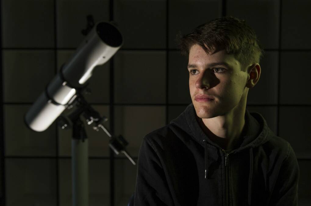 Year 9 student Jack Batten won the UNSW First Light Project, part of an international competition in which students nominate the first image to be taken by a newly commissioned telescope. Photo: Jay Cronan