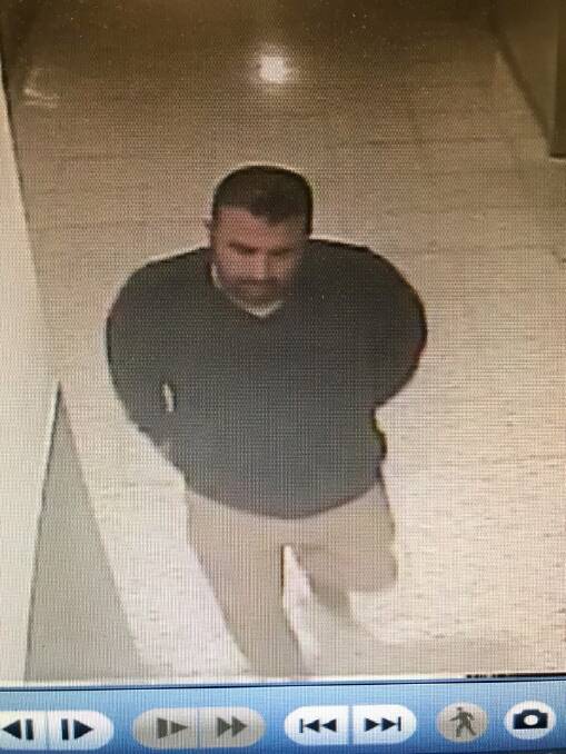 The man wanted over attempted sexual assault on 12-year-old in Bass Hill, captured on CCTV footage. Photo: Supplied 