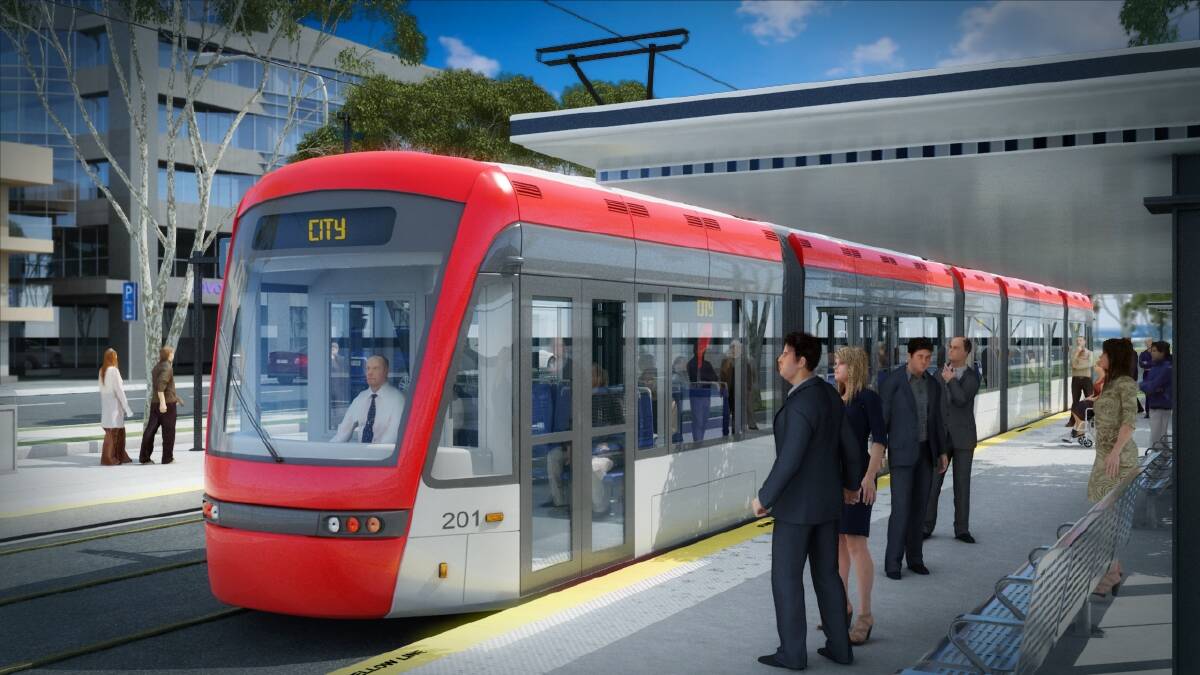 An artist's impression of the proposed Canberra light rail line. Photo: Supplied 