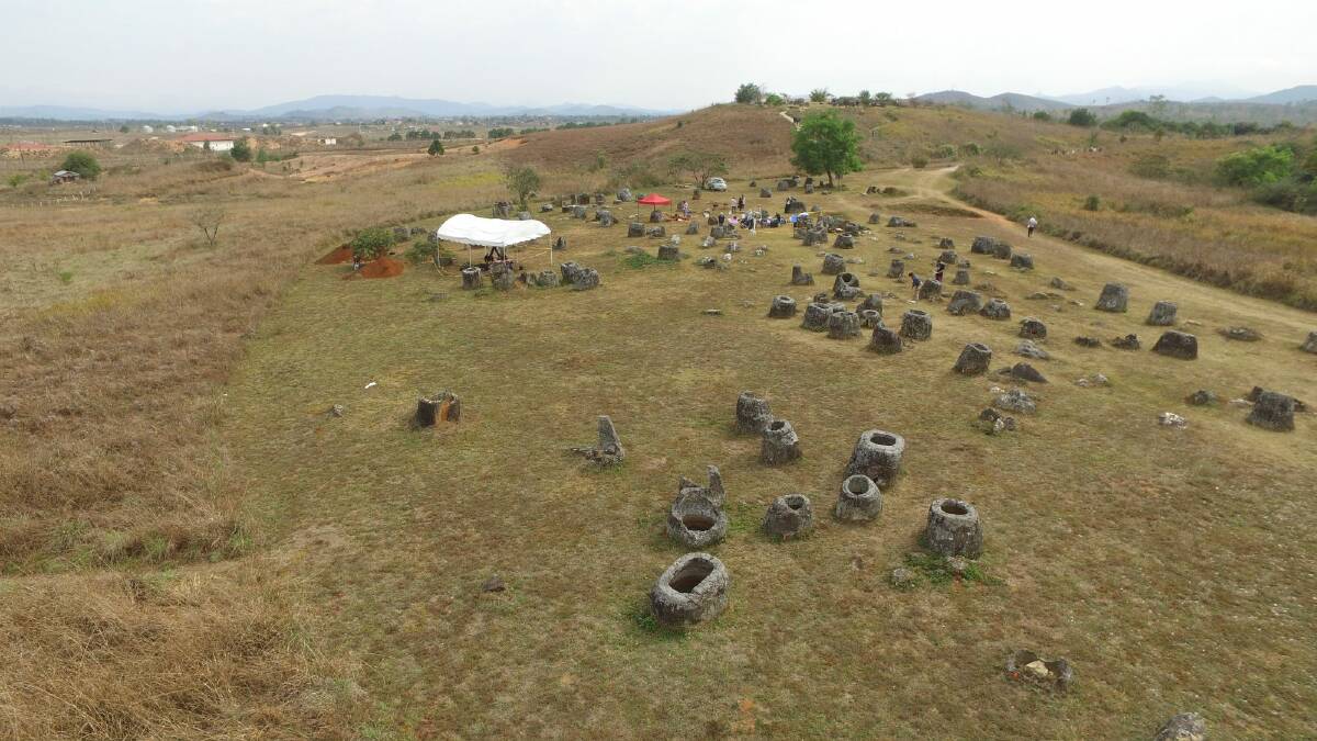 The Plain of Jars archaeological site in Laos where ANU researchers are using new technologies to study the site remotely. Photo: Supplied