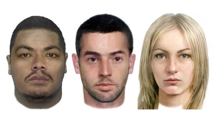 ACT Policing have released facefit images of three persons of interest in relation to three shootings between Thursday, 12 and Friday, 13 March. Photo: Supplied