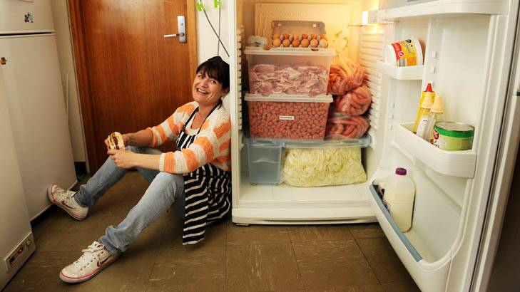 The fridge is fully stocked, and they expect to sell 500 sausage's and 300 egg and bacon rolls. Photo: Colleen Petch