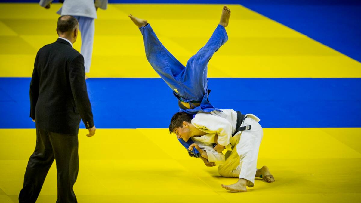 Josh Katz (in white) will be Australia's youngest judo Olympian when he competes at Rio. Photo: Air Vongxaysay