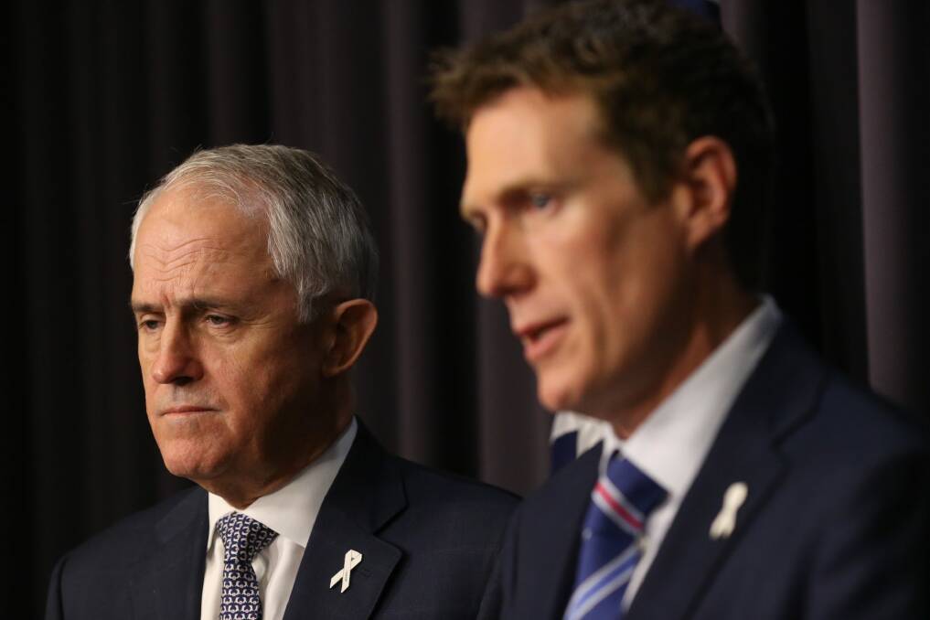 Social Services Minister Christian Porter, pictured with Prime Minister Malcolm Turnbull, has conceded the Coalition will not be able to pass its changes to the PPL scheme before the upcoming election.  Photo: Andrew Meares
