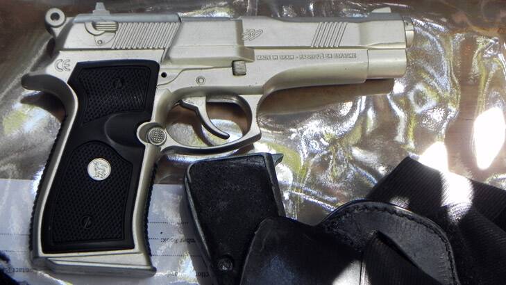 A replica firearm police seized during a raid on Friday. Photo: ACT Policing