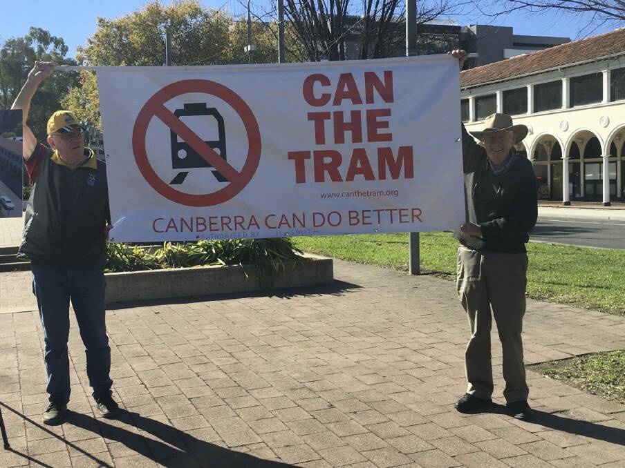 A protest against the tram. Photo: Supplied