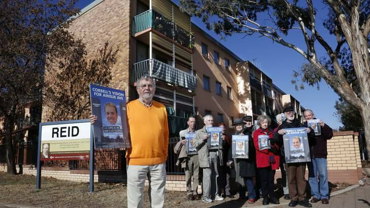Concerned North Canberra residents and local citizens are opposed to the proposed heights for the redevelopment of the Allawah, Bega and Currong flats in Braddon and Reid. Photo: Jeffrey Chan