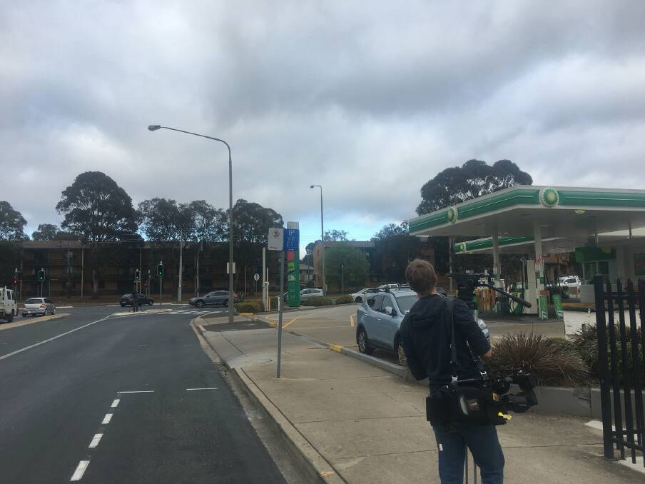 A man has been taken into custody at a petrol station in Woden. Photo: Dan Jervis-Bardy