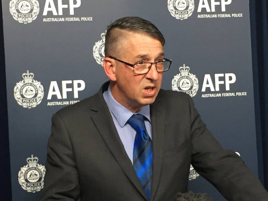 Detective Station Sergeant Harry Hains addressed the media on Thursday about a man charged with 22 offences linked to historic aggravated crimes  Photo: Supplied