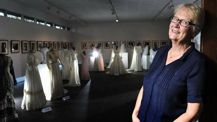 Curator Gillian Kelly before the opening of the The Way We Wore bridal exhibition. Photo: Jay Cronan