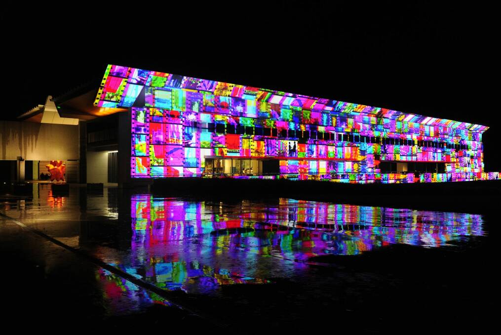 Running from March 2-18, Enlighten's main action will still be in the parliamentary triangle, with creative projections on the National Gallery, Portrait Gallery, Questacon, Parliament House, Old Parliament House and the National Library. Photo: Melissa Adams 