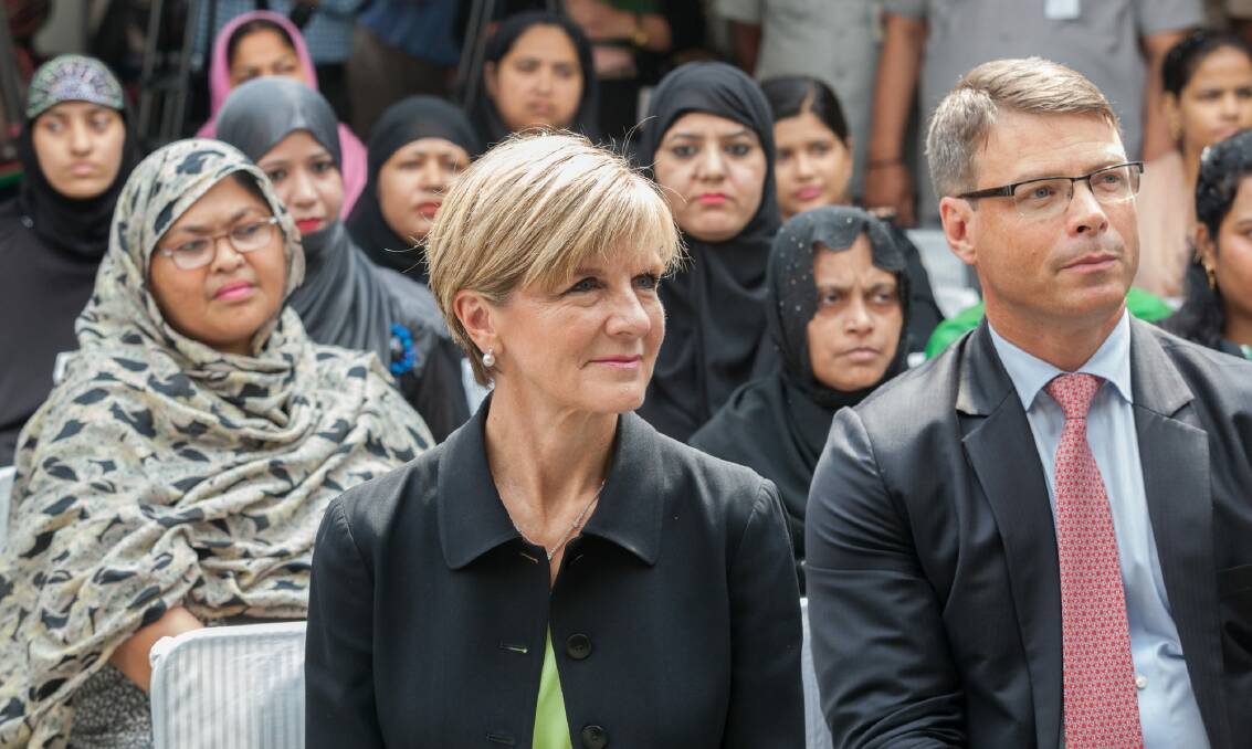 Foreign Affairs Minister Julie Bishop in New Delhi on Monday. Photo: Supplied