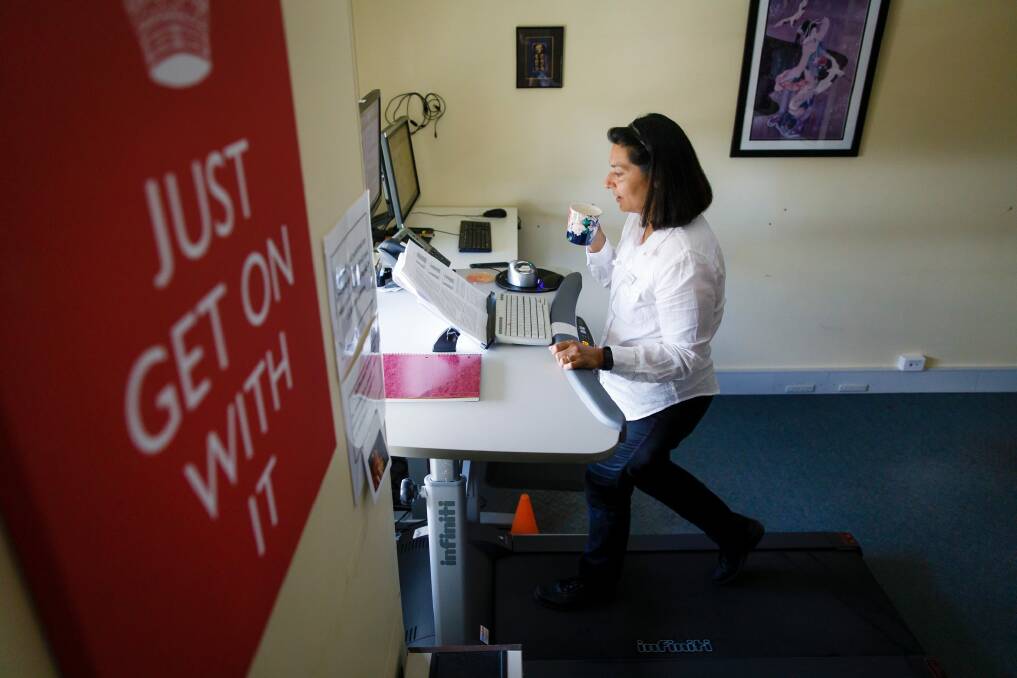 Dr Vanita Parekh says that working on a treadmill desk has given her many benefits, including better sleep. Photo: Sitthixay Ditthavong Photo: Sitthixay Ditthavong