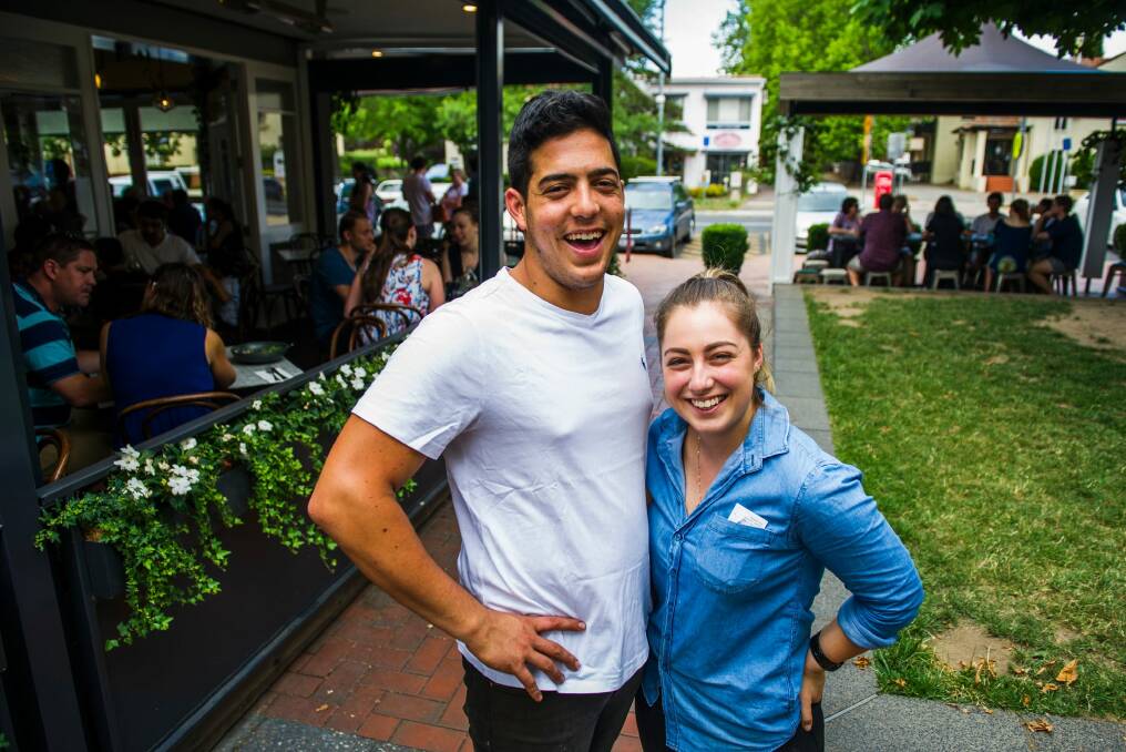 Gianmarco Senatore and Hannah Ingle manage Urban Pantry in Manuka, one of the few businesses that stays open over the Christmas-New Year period. Photo: Elesa Kurtz
