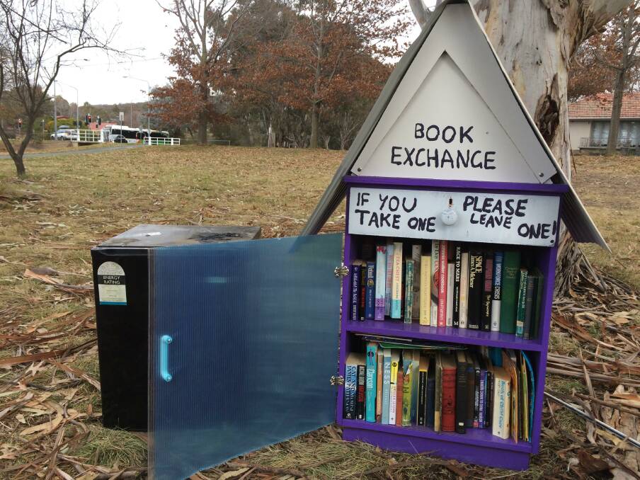 The O'Connor Little Library has been rebuilt after it was burnt by vandals. Photo: Tim Hollo