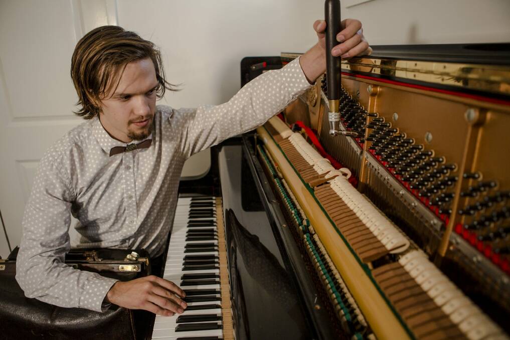  Alex Royds, 19, is the youngest piano tuner in Australia, according to his Melbourne tutor.



Photo Jamila Toderas Photo: Jamila Toderas