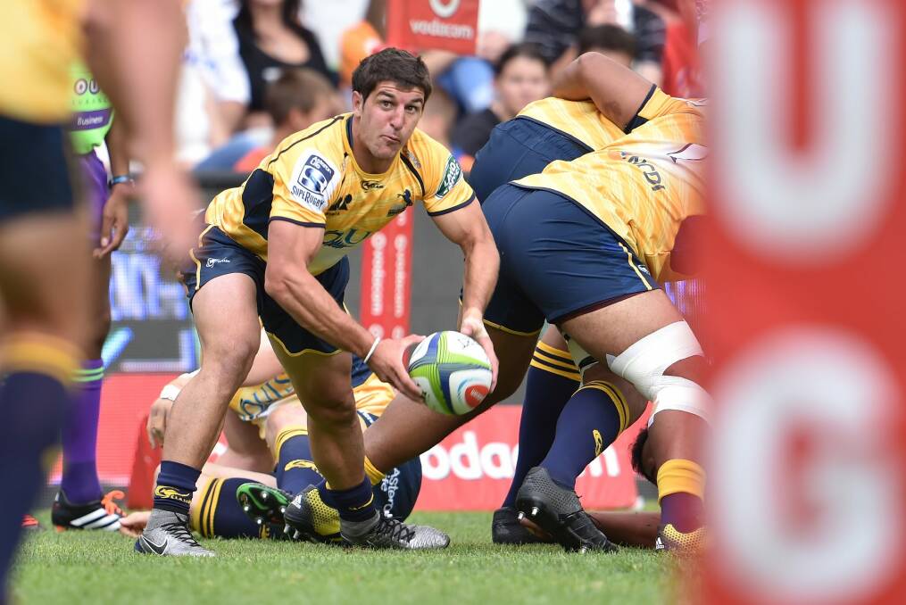 Brumbies scrumhalf Tomas Cubelli had a try denied in the first 30 seconds of the game against the Cheetahs. Photo: Gallo Images
