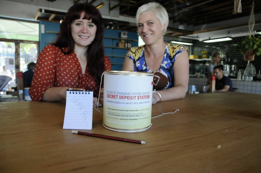 Poets Lauren Harvey and Jacqui Malins will transformed Canberrans secrets into whimsical verse. Photo: Georgina Connery
