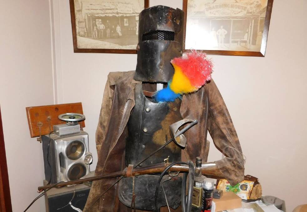  Ned Kelly suit was one of the more bizarre items recovered during the raids..  Photo: ACT Policing