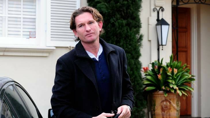 Suspended AFL Essendon Bombers coach James Hird outside his Toorak home. Photo: Penny Stephens