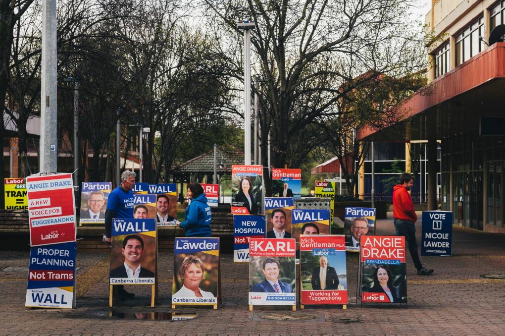 The 2016 election has seen an explosion in the number of corflutes. Photo: Rohan Thomson