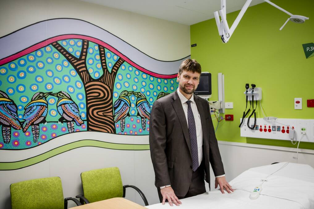 Deputy director-general of the Canberra Hospital Ian Thompson inside the new paediatric emergency department. Photo: Jamila Toderas