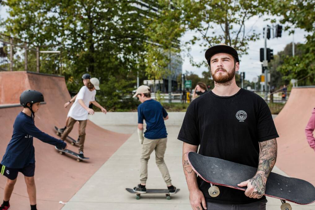 Brenden Wood says skaters are at risk of injury because the ACT government is not repairing sections of ACT skate parks.  Photo: Jamila Toderas