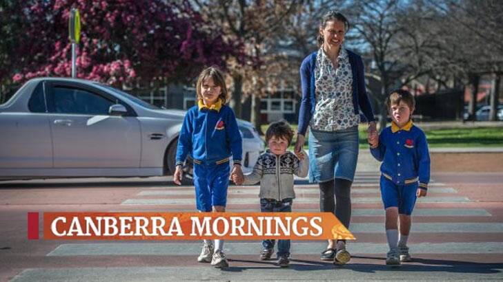 Mia Swainson of O'Connor with sons Ashwyn, Tasman and Xavier, has joined calls for better school-zone safety. Photo: Karleen Minney