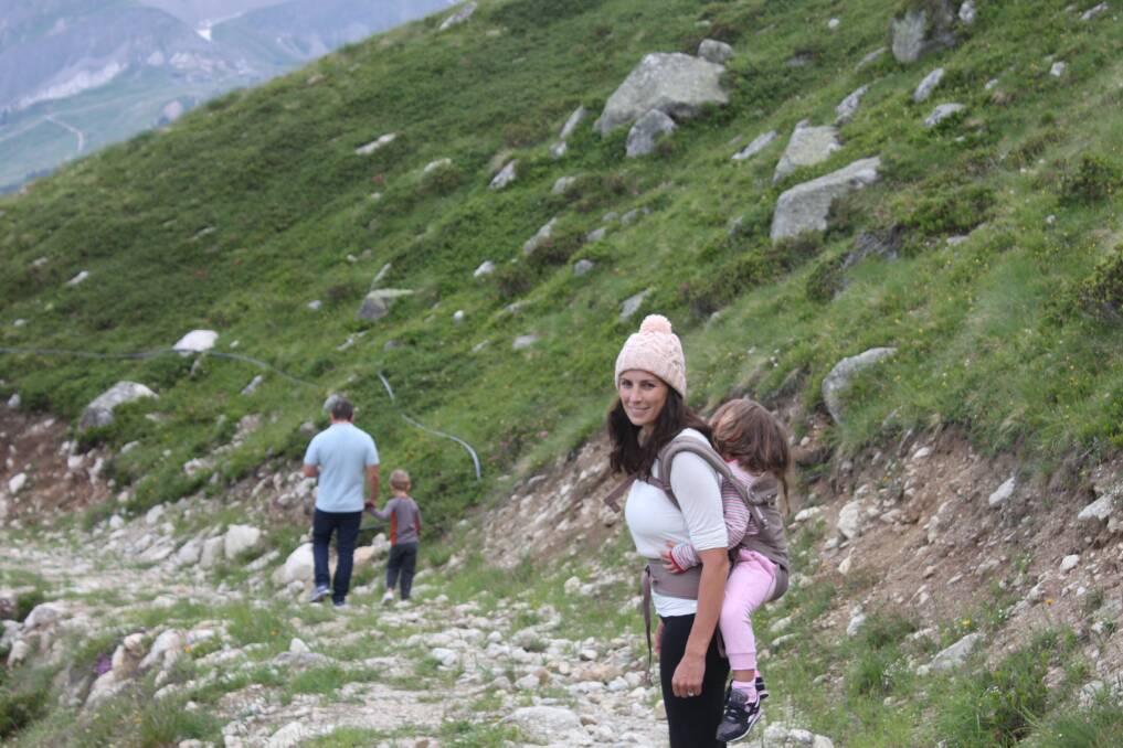From: Aunt Matilda founder Carly Saeedi on a hike in Italy with her daughter Anya, then 4, husband Kamy Saeedi and son Zak, then 6. Photo: Supplied