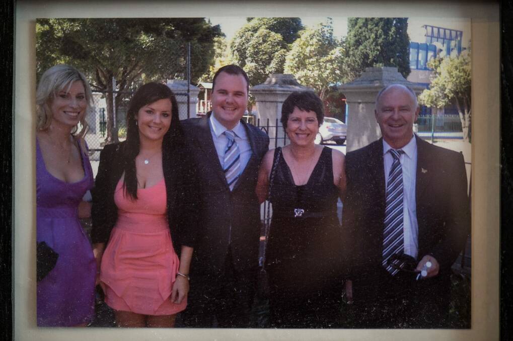 Lynda and Mark Thompson at a wedding in 2013 with their children Emma, Vanessa and Matt.  Photo: Supplied