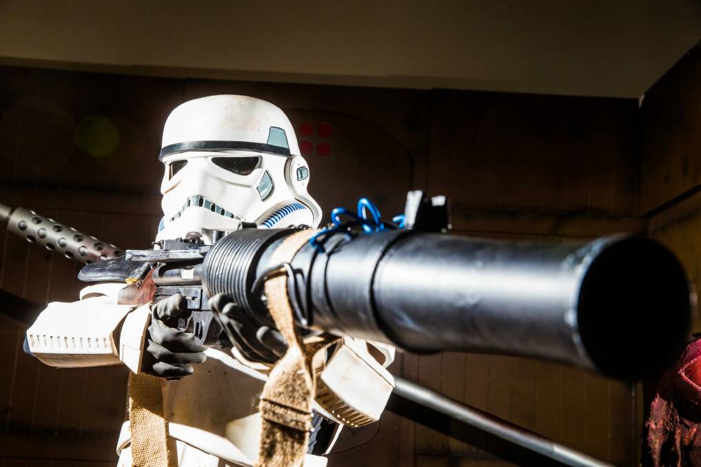 Andrew Piper dressed as a Stormtrooper at Gammacon at the Hellenic Club, Woden.


 Photo: Matt Bedford