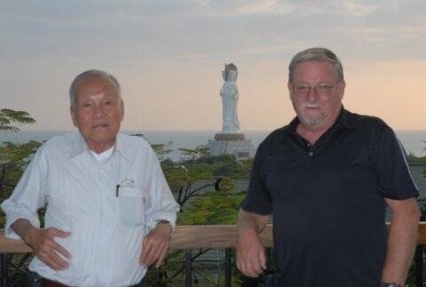 Willie Phua with Bob Wurth on Hainan Island, China, the province where Mr Phua was born, in 2008. Photo: Supplied