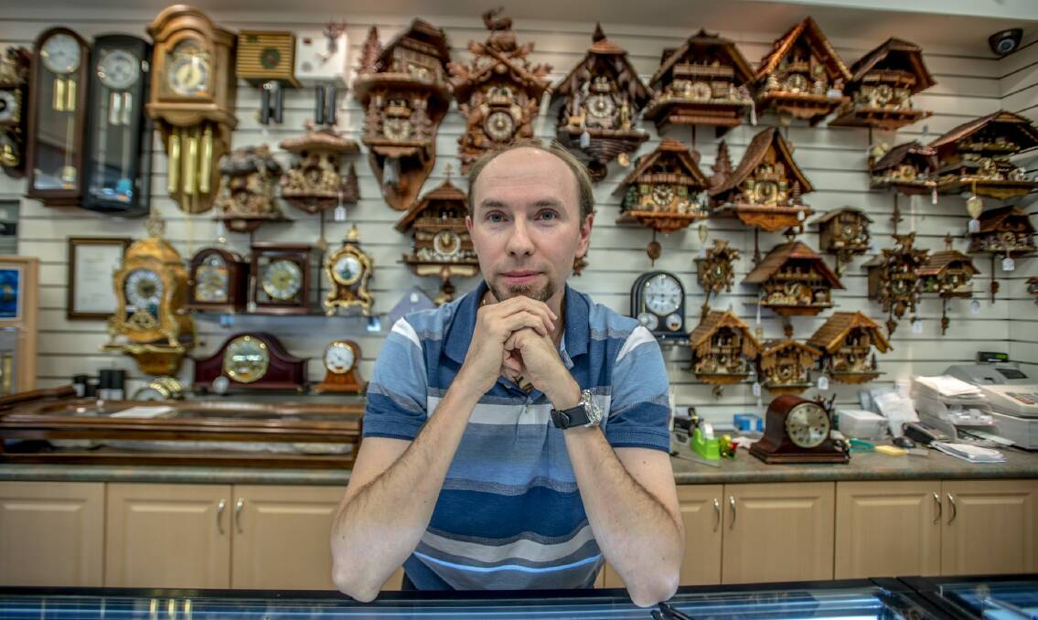 A.J's watch repairs watchmaker Krysztof Jakubaszek believes the levy that funds In The City Canberra could be put to better use. Photo: Karleen Minney