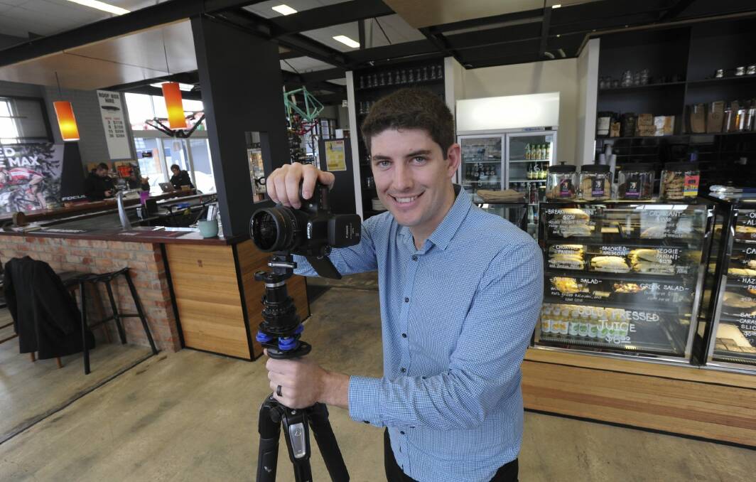 Canberra photographer James Presneill creates 360 degree views of businesses that integrate with Google Street View. Photo: Graham Tidy