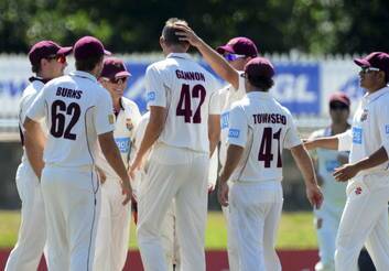 Queensland took four late NSW wickets to give itself an outside chance of victory. Photo: Graham Tidy