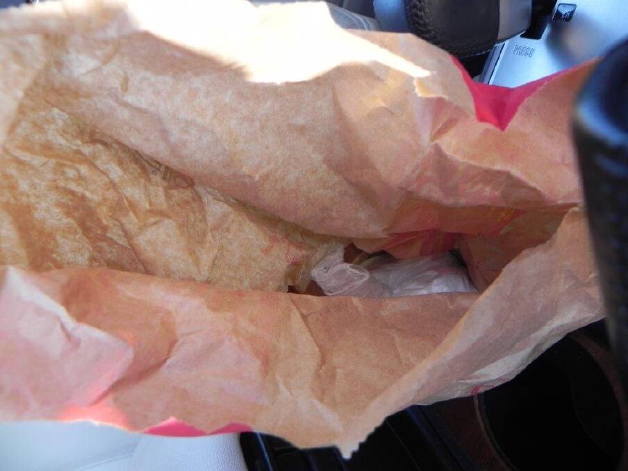 Maccas bag handed to an undercover cop. Photo: Supplied