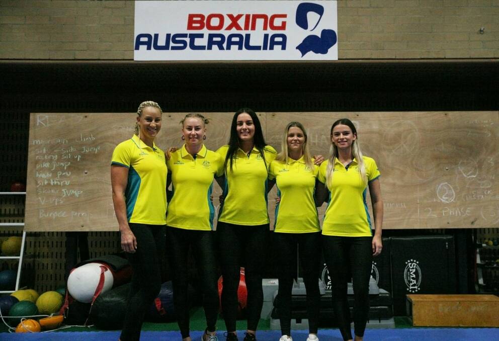 The five-strong women's boxing team for the Commonwealth Games. Photo: AIS