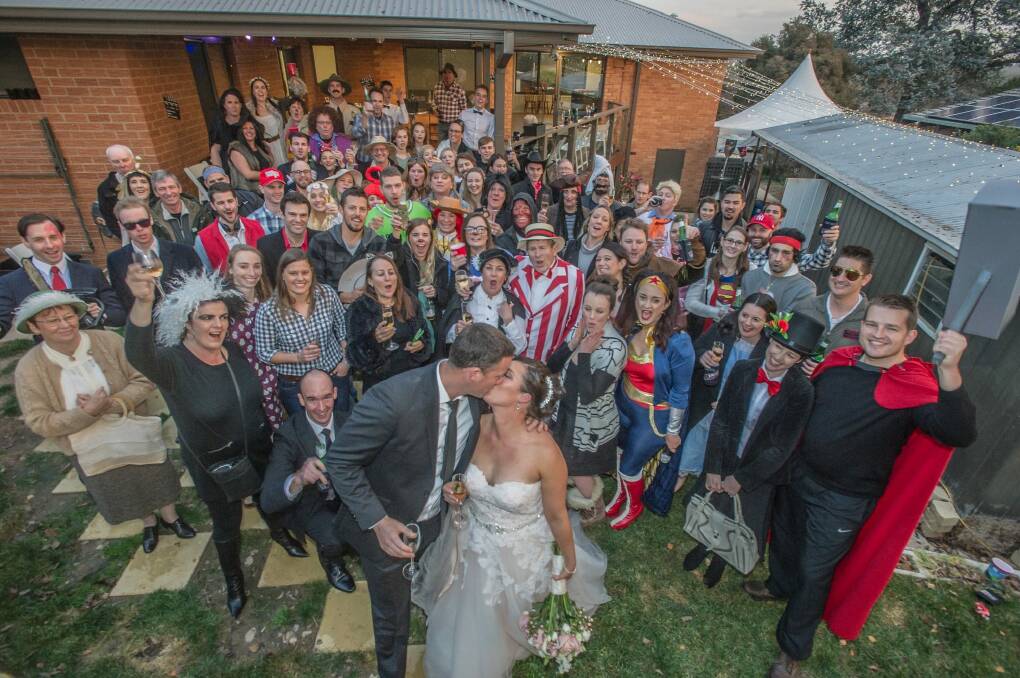 Sharnee and Anthony Pardy turned a fancy dress 30th birthday into a surprise wedding.  Photo: Karleen Minney