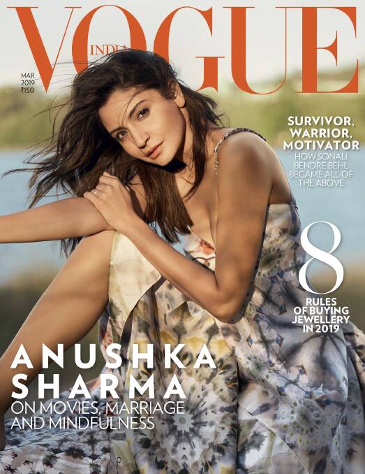 Lake Burley Griffin in the background of the March issue of Vogue India. Photo: Supplied