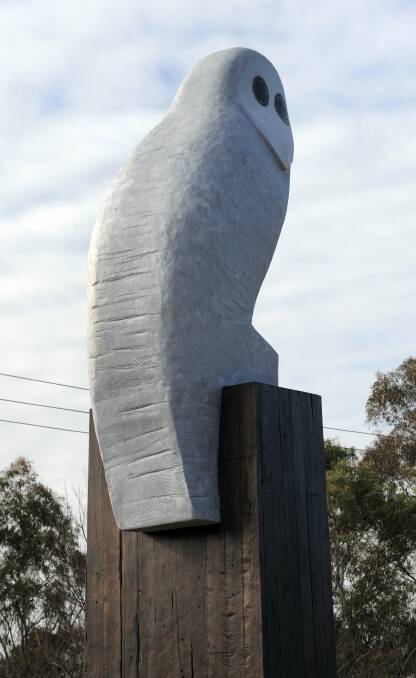 I roosted first: the original penis owl statue, Belconnen Photo: Graham Tidy